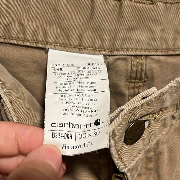 Carhartt Tan Cargo Pants Relaxed Fit #14806 30x30 - Picture 7 of 10
